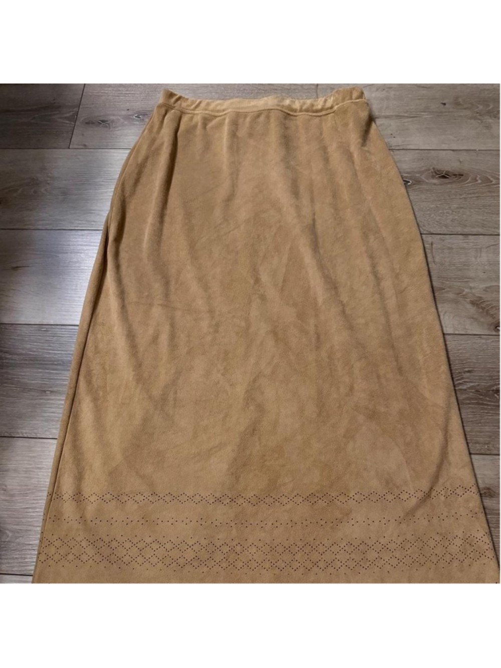 Vintage 90s faux suede Western midi skirt